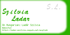 szilvia ladar business card