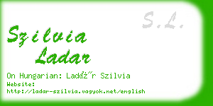 szilvia ladar business card